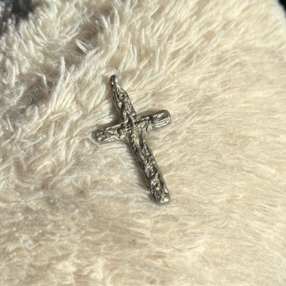 Vtg Silver Cross Pendant